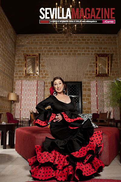 Veronica Forqué cumplio su sueño de ser flamenca con esta creación de Aires de Feria 